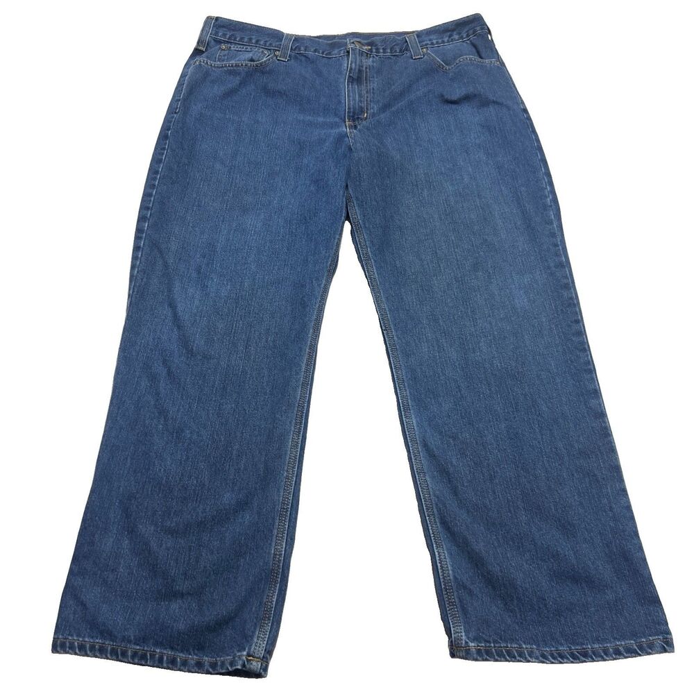 Carhartt Mens Jeans 40x30 Relaxed Fit Denim Work Pants Blue 101483